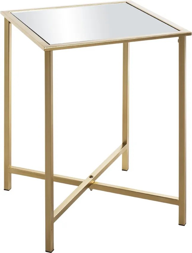 Štvorcový odkladací stolík Lagos 39x39 cm, zlatý