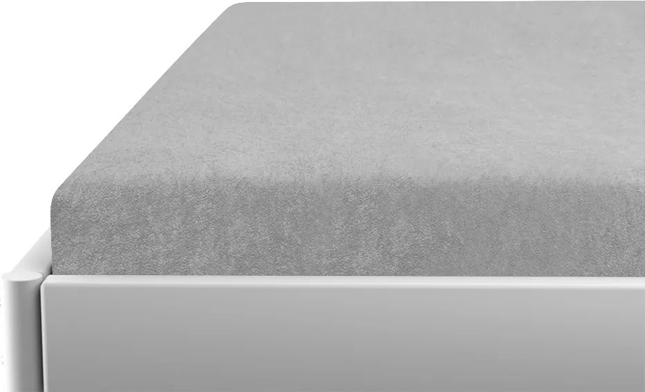 Froté plachta do detskej postieľky svetlosivá 60x120 cm