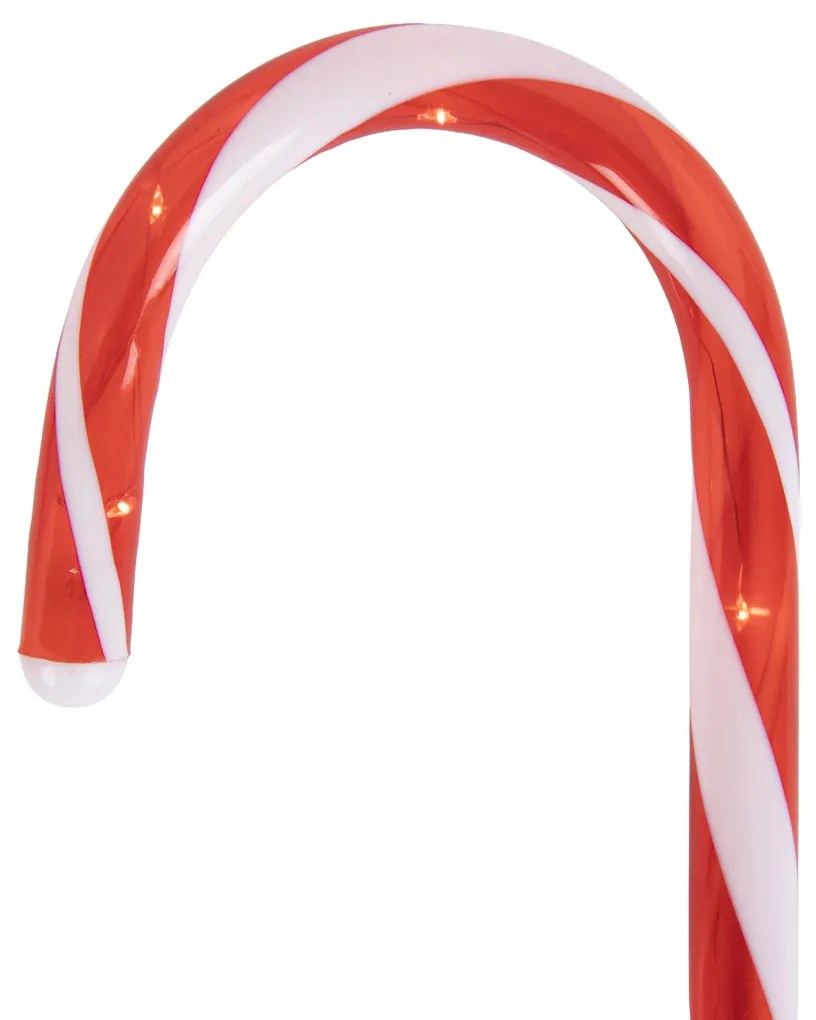 Sada 5 vianočných kolíkových svetiel červená s bielou cukrovou trstinou vrátane LED s časovačom IP44 - Melchior