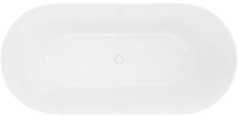 Mexen Luna, Slim voľne stojaca vaňa 170 x 75 cm, biela, biely prepad, 52041707500-20