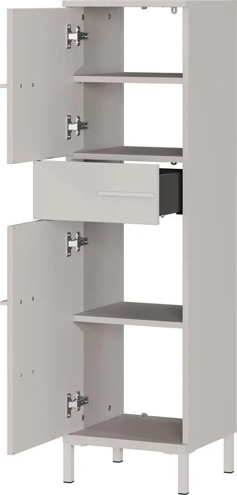 Krémová matná vysoká/úzka kúpeľňová skrinka 34x123 cm Laurino – Germania