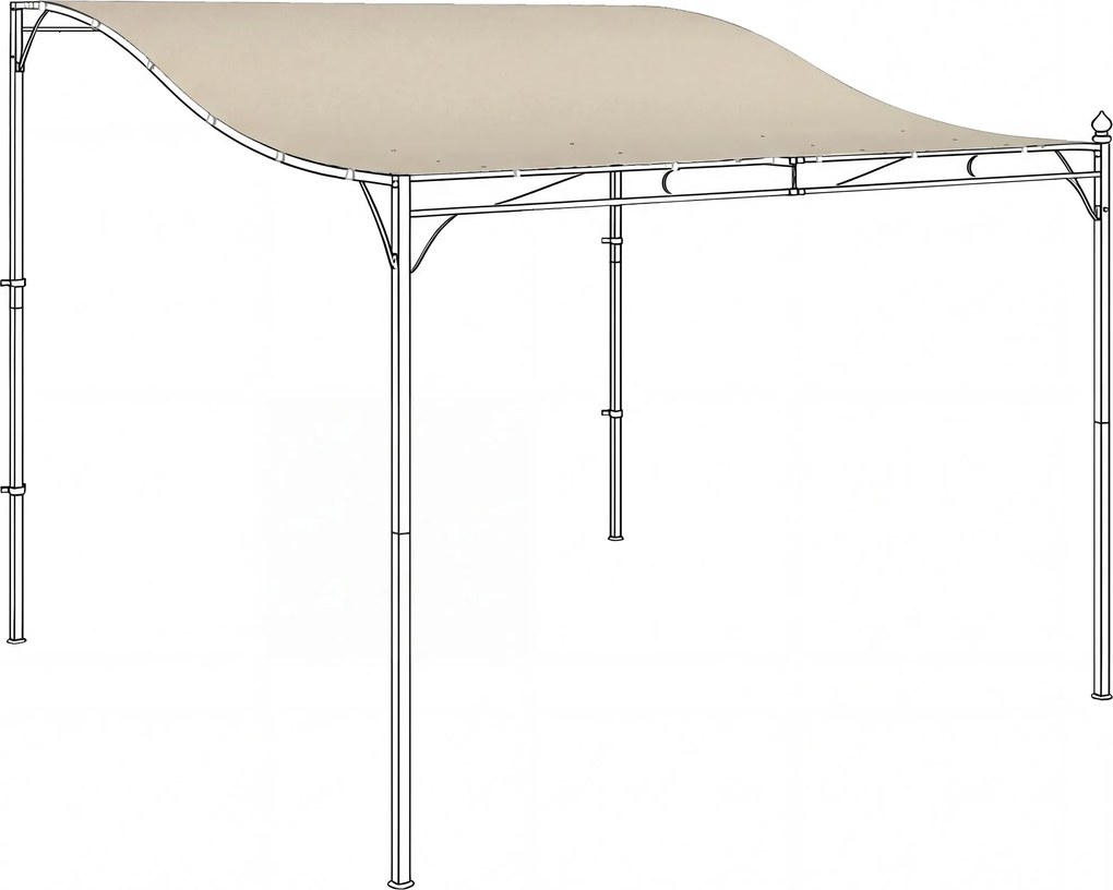 Náhradná plachta na pergolu Outsunny, 298 × 293 cm – tieniaca plachta pre altánok 3 × 3 m, krémovo-biela | Aosom