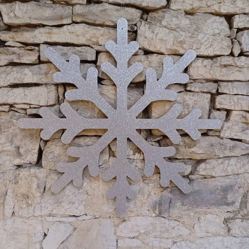 DECOLED Vločka IV, pr. 80 cm, stříbrná