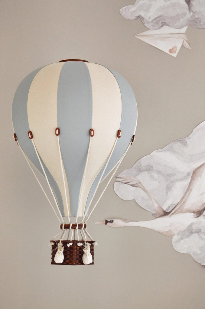 Dekoračný balón slabo modrá /krémová - L-50cm x 30cm