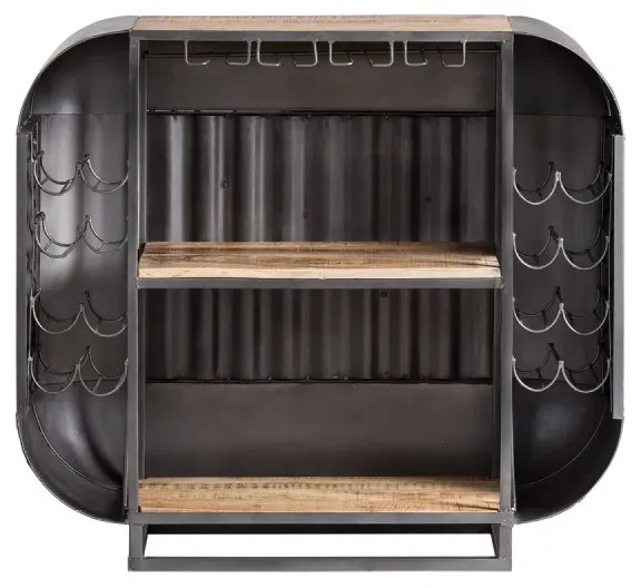 furniture-nabytek.cz - Barový jedálenský stôl Bolton z kovu a manga, lakovaný, strieborný – 112×50×105 cm