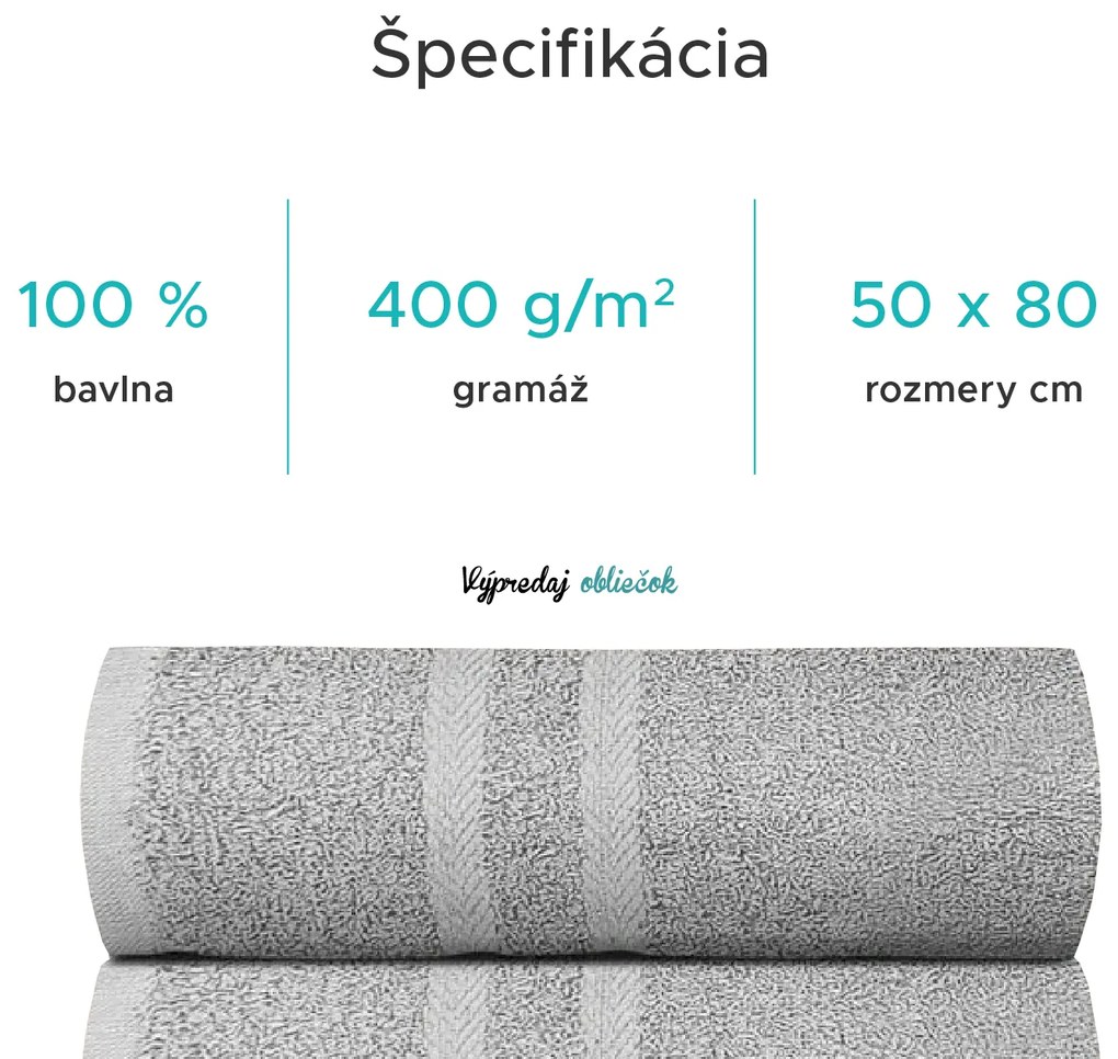 Uterák BASIC ORNAMENT 50 x 80 cm svetlosivý, 100% bavlna