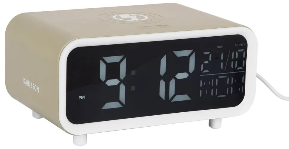Digitálny budík s bezdrôtovou nabíjačkou Chunky LED – Karlsson