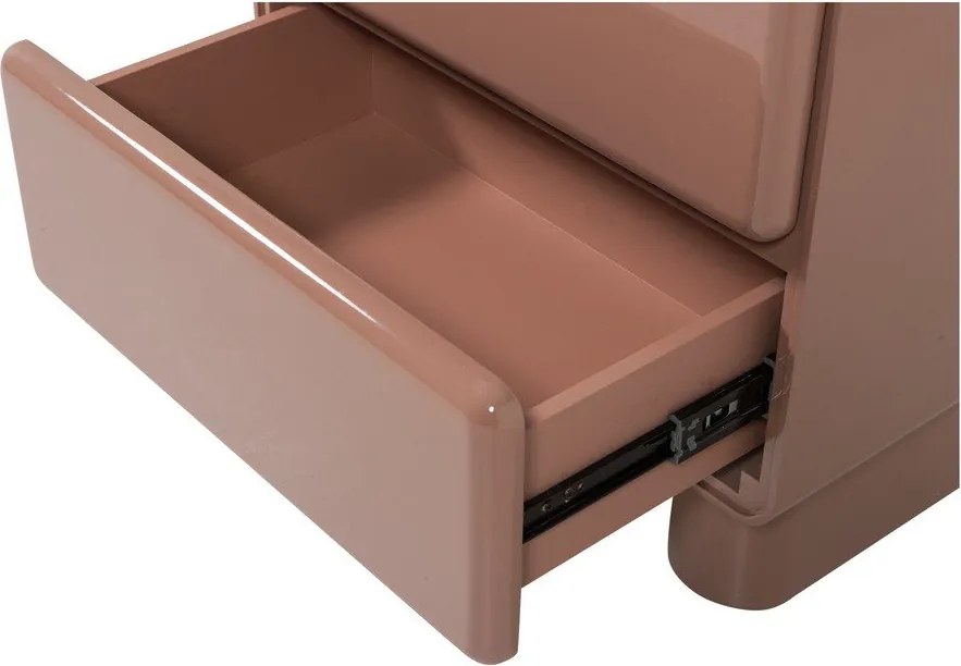 Ružový lesklý nočný stolík Lustra – WOOOD