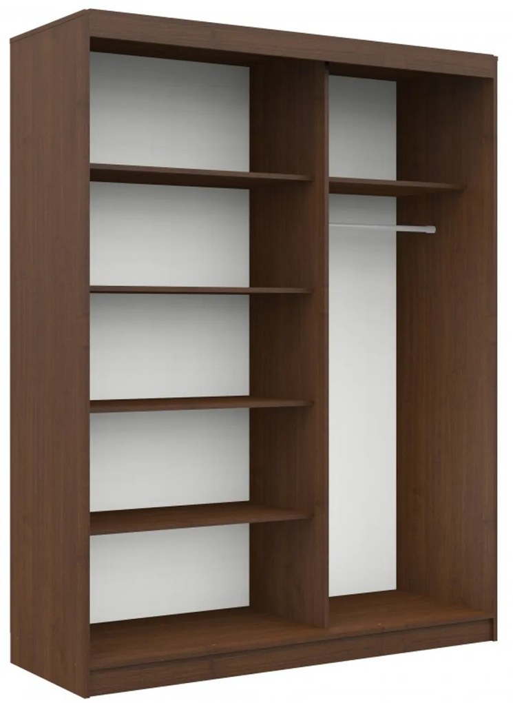 Šatníková skriňa posuvná 150 cm CLP MONO wenge/dub sonoma