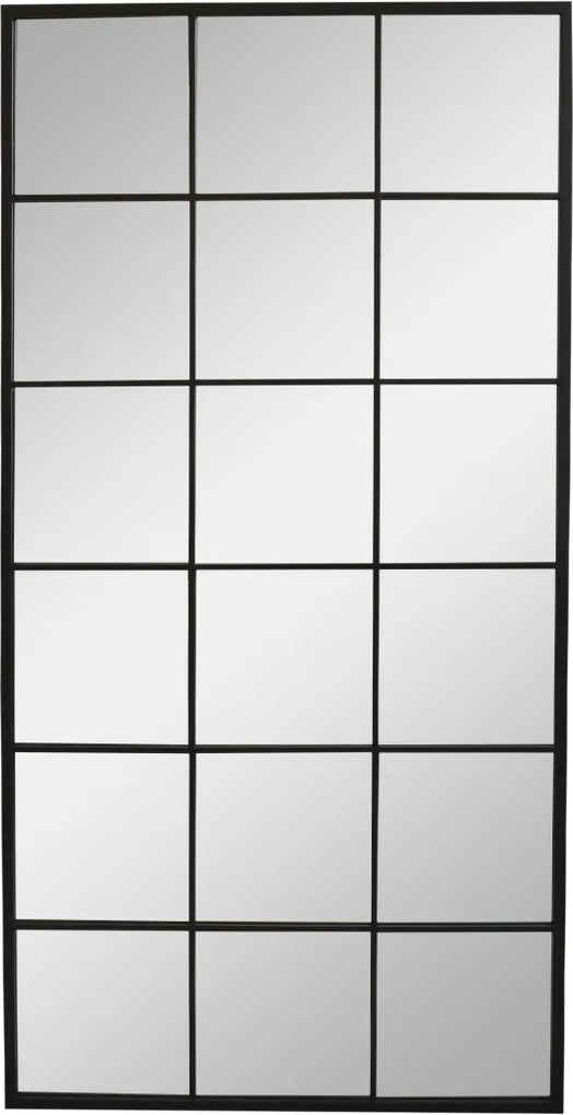 Čierne antik kovové nástenné zrkadlo Industrial - 90*2,5*180 cm