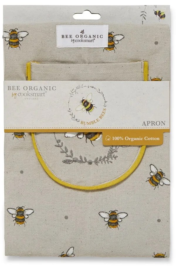 Béžovo-žltá bavlnená zástera Cooksmart ® Bumble Bees