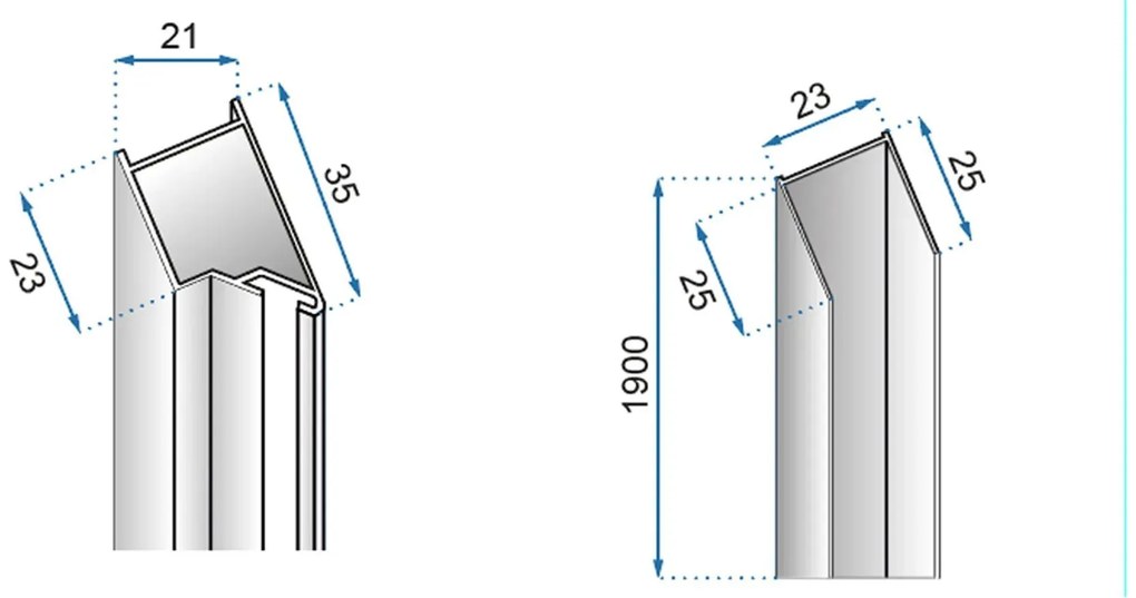 Rea Molier, skladacie sprchové dvere 90x190cm, 6mm číre sklo, chrómový profil + bočný magnetický profil, KPL-K8539