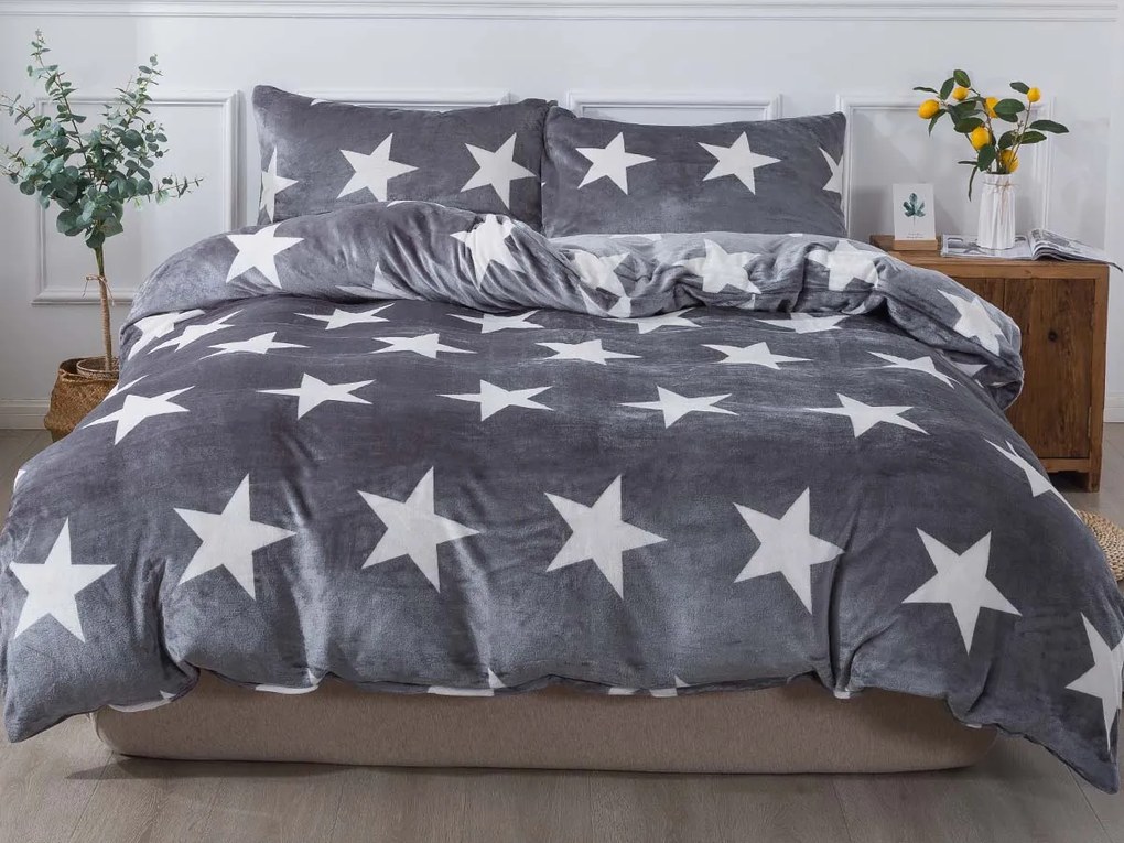 XPOSE® Francúzske mikroplyšové obliečky LÝDIE Exclusive - sivé