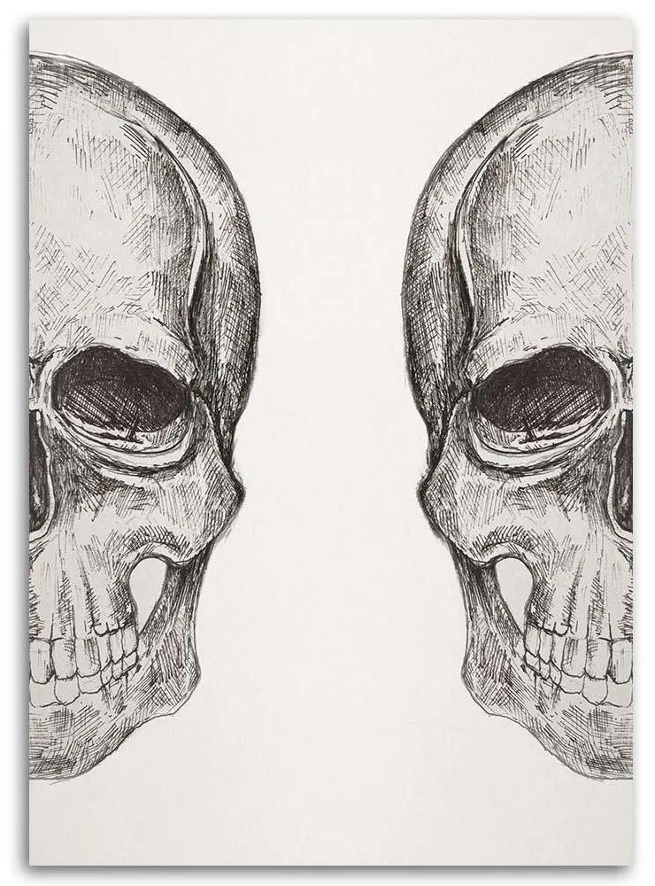Gario Obraz na plátne Náčrt dvoch lebiek - Jan Perit Kablan Rozmery: 40 x 60 cm