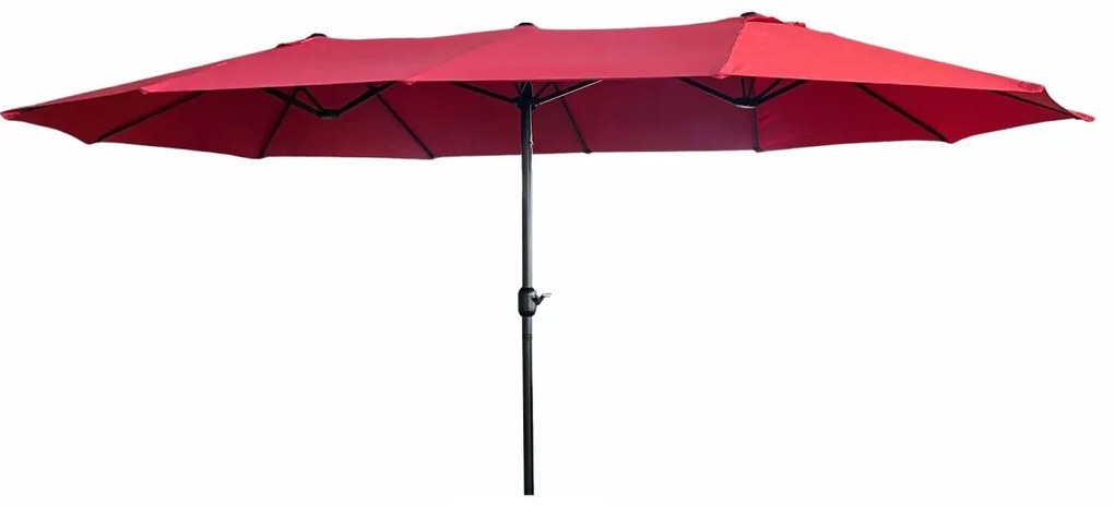 Dvojitý záhradný slnečník TILIA 460x270 cm červený