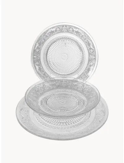 Súprava sklenených tanierov so štruktúrovaným povrchom Imperial, 6 osôb (18 dielov)