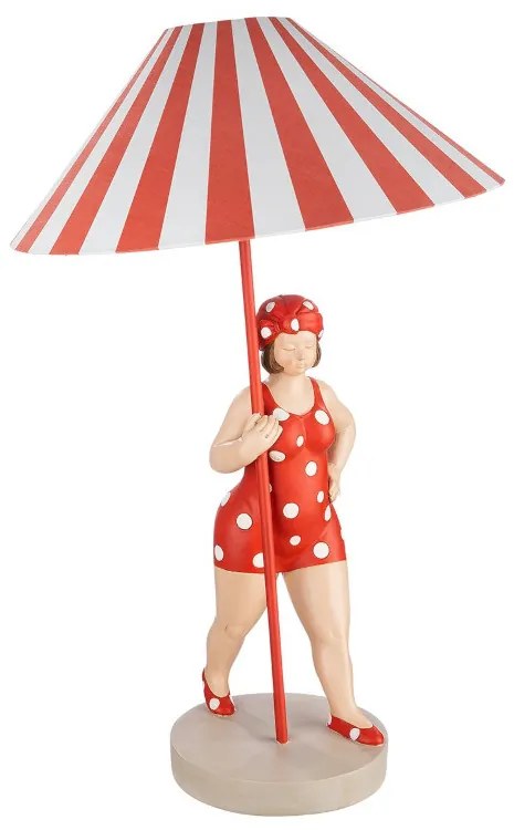 Dekor retro stolná lampa červená BECKY