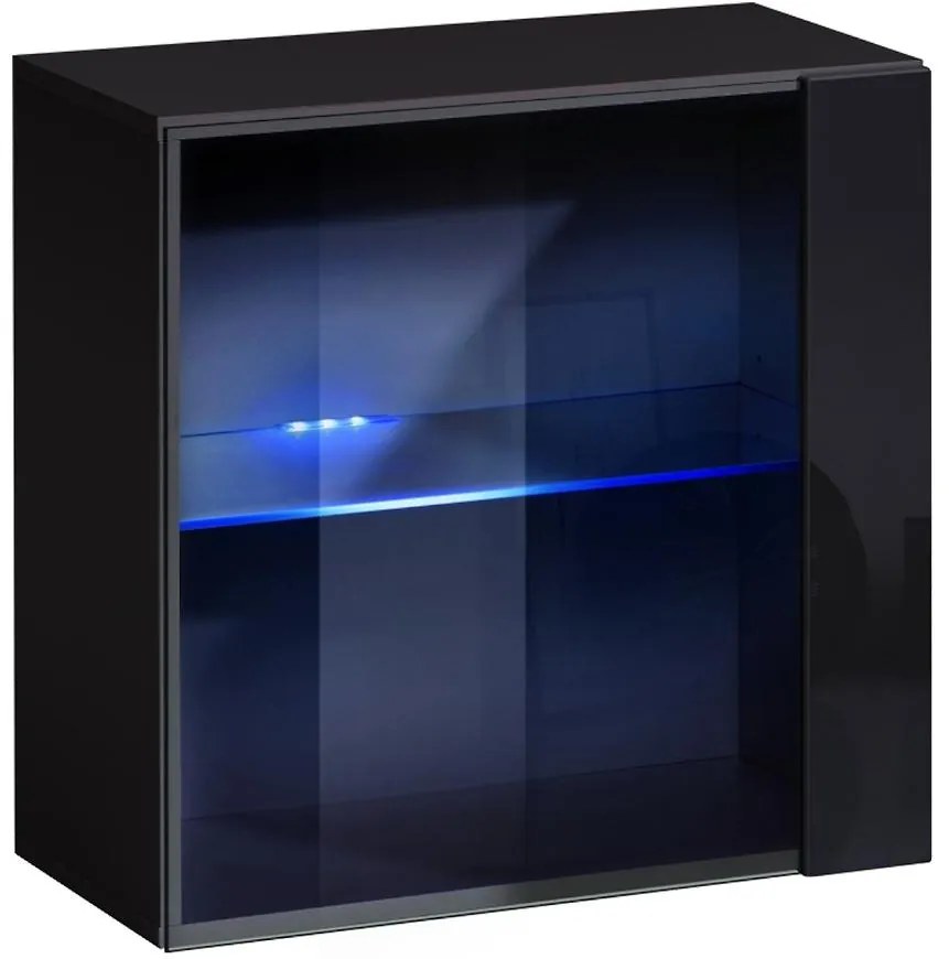 Závesná skrinka Switch WW3 čierna +LED