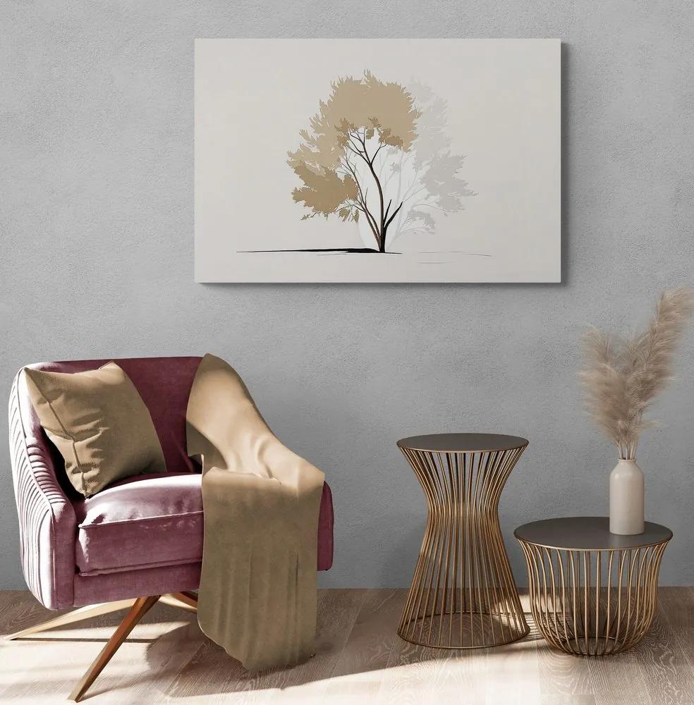 Obraz minimalistický strom s listami Varianta: 120x80
