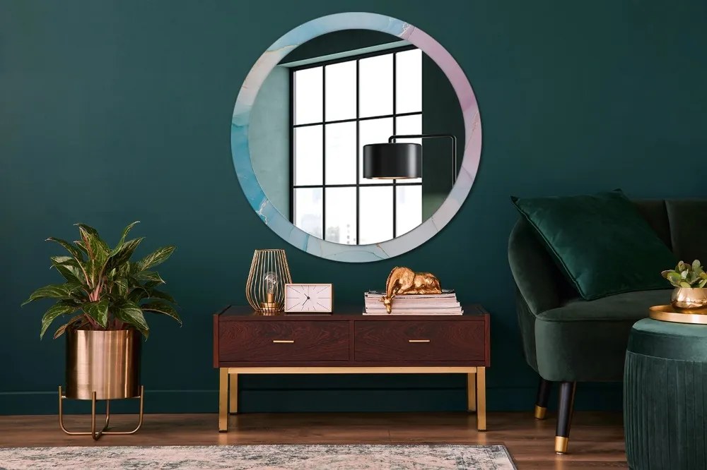 Okrúhle ozdobné zrkadlo Moderná mramorová textúra fi 100 cm