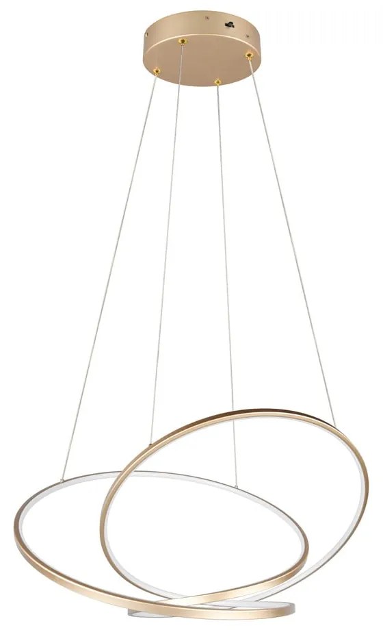 LED stmievateľné závesné svietidlo v zlatej farbe Darvin – Trio