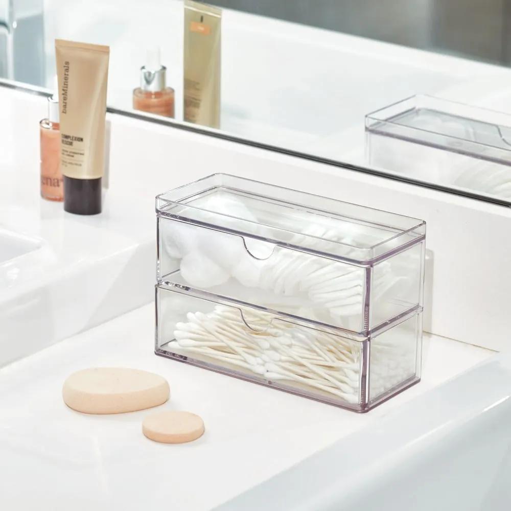 Kúpeľňový organizér na vatové tampóny Crystalline – iDesign/The Home Edit