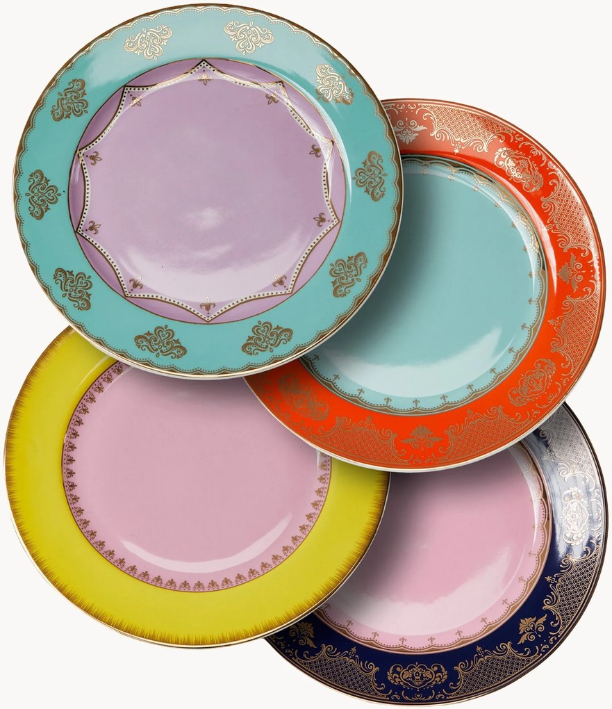 Porcelánové plytké taniere Grandpa, 4 ks