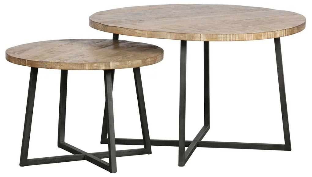 Odkladací stolík Schijf set 2 ks 39 × 55 × 55 / 48 × 78 × 78 cm