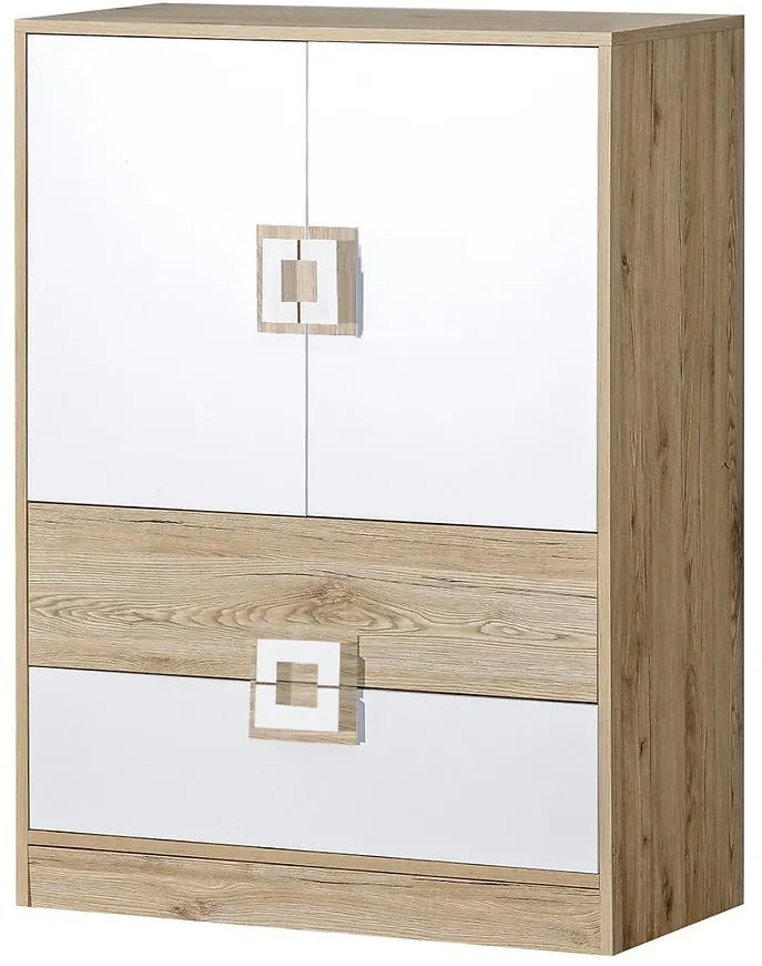 Komoda Nico 80 biela/svetlý dub nr-9