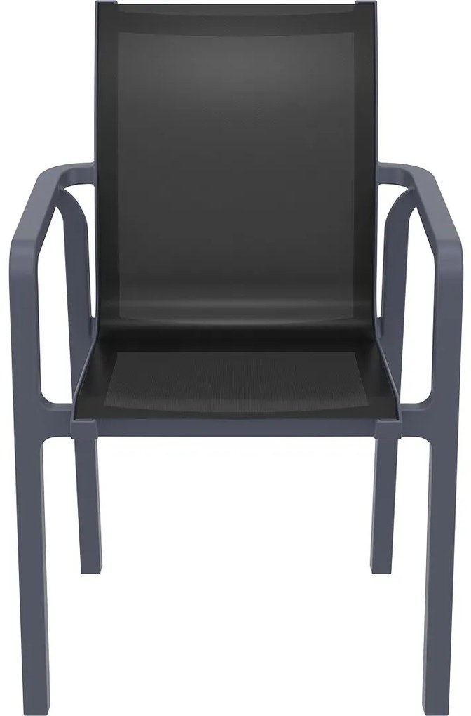 PACIFIC záhradná stolička s podrúčkami dark grey