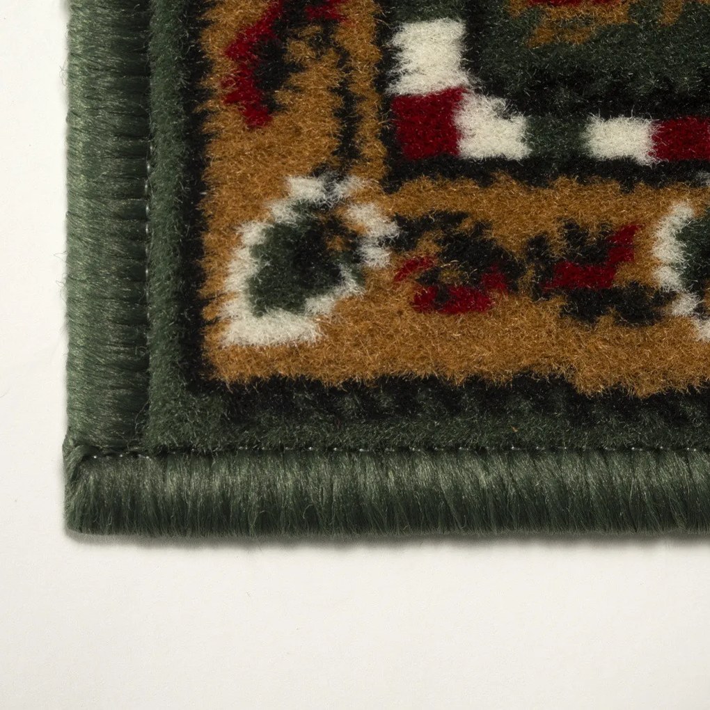 Alfa Carpets, Koberec behúň na mieru TEHERAN T-102 green, šíre 120 cm, zelená, chodba / predsieň