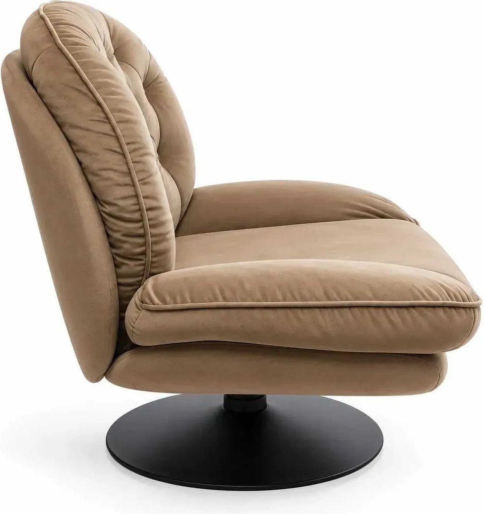 LuxuryForm DESIGN Otočné relaxačné kreslo LUNA s podnožkou - latte
