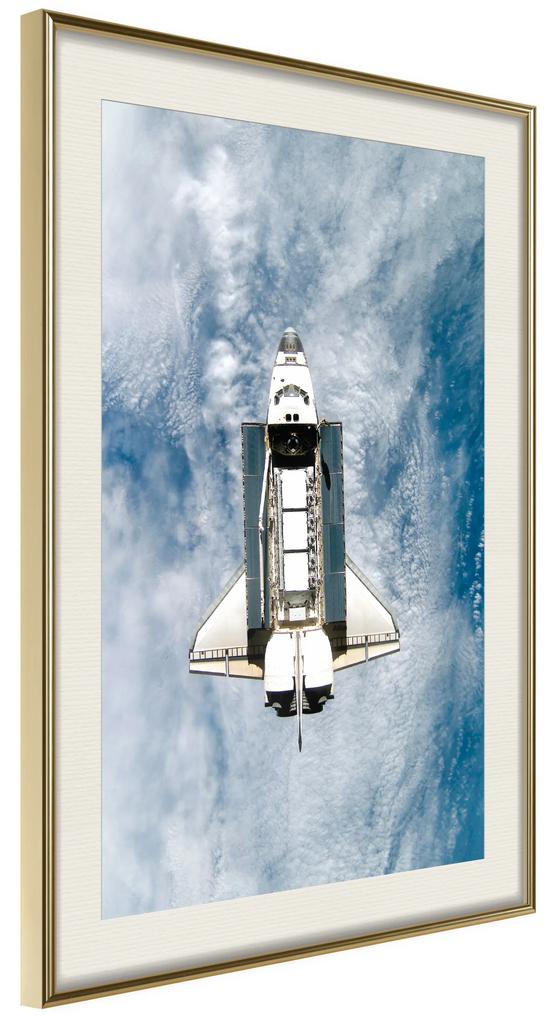 Artgeist Plagát - Space Shuttle [Poster] Veľkosť: 20x30, Verzia: Zlatý rám