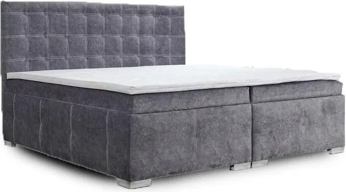 Čalúnená postel MIAMI, 200x180, tm.šedá / sv.šedá (forever 68/60)