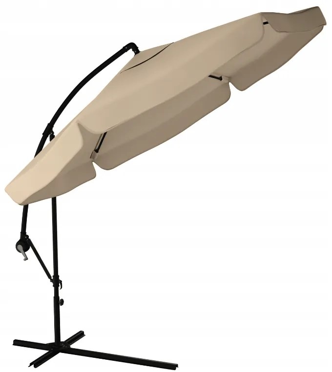 Záhradný skladací slnečník LEVI 300 cm, béžovo-hnedý + obal zdarma