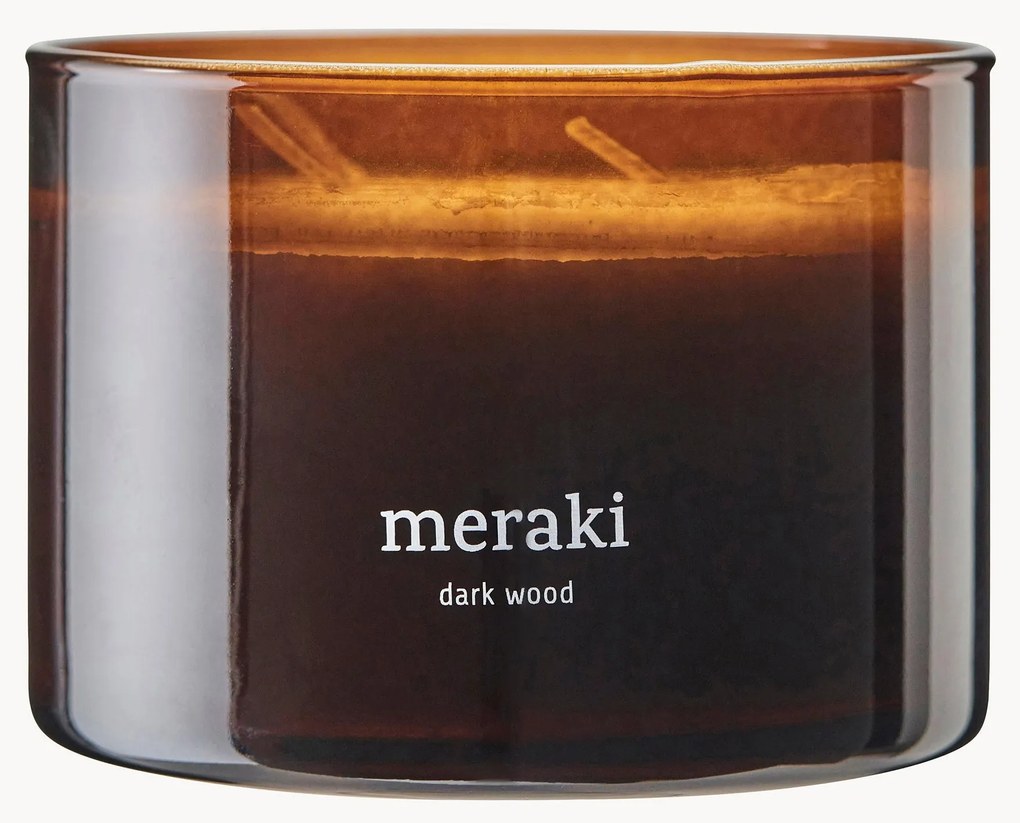 Trojknôtová vonná sviečka Dark Wood (muškátový oriešok, klinčeky a ambra)