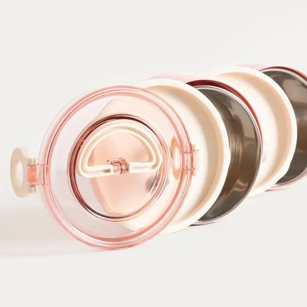 Set dvoch obedových boxov POPPIE ružový 750069