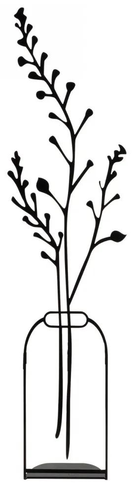Kovová dekorácia Flowerpot VII 45 cm čierny