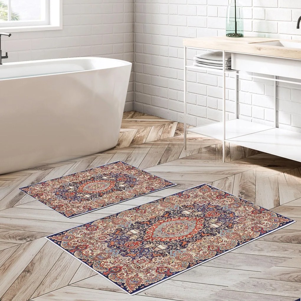 Súprava 2 kusov kúpeľňových predložiek ornamentálnych viacfarebná