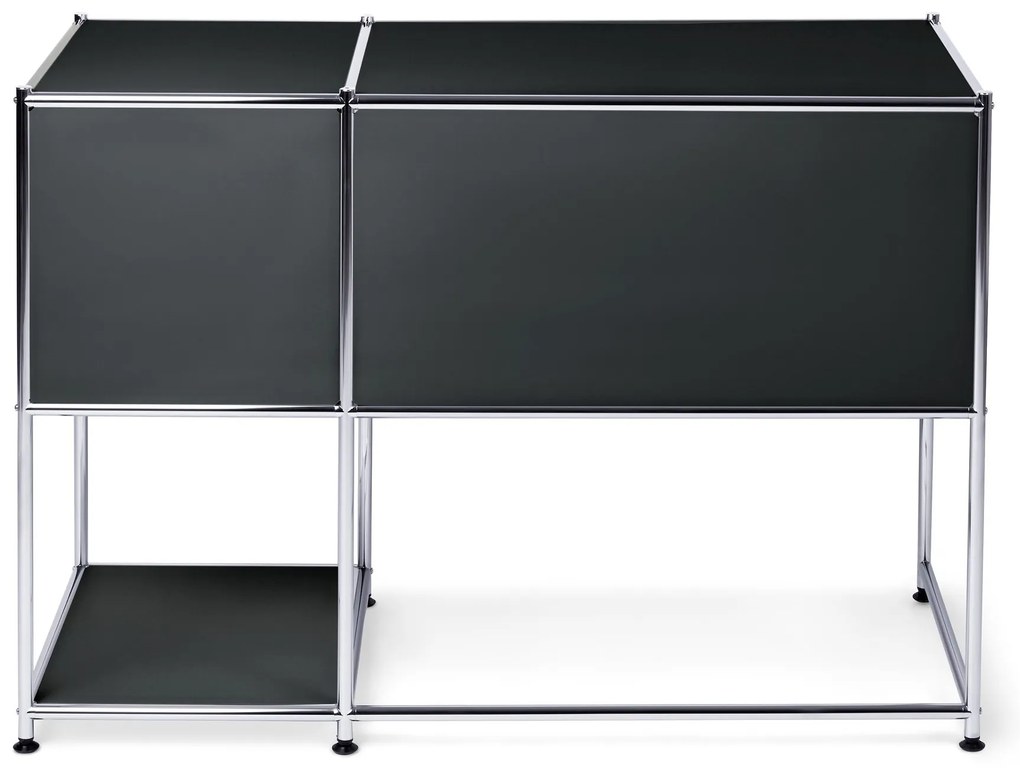 Kovový písací stôl »CN3« s výklopnými dvierkami, čierny