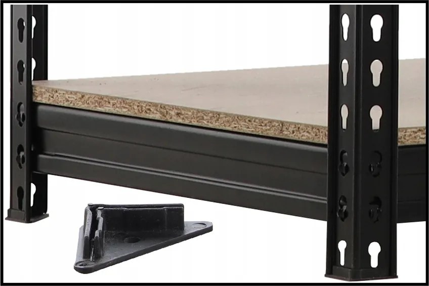 CH 4- policový kovový úložný regál Tosca III. PRO 180 x 120 x 60 cm - čierna