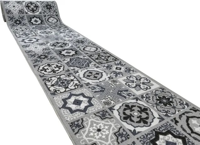 Protišmykový behúň Patchwork - sivý