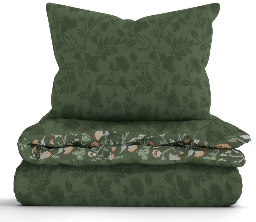 Francúzske bavlnené obliečky Renforcé – Rebeka zelená