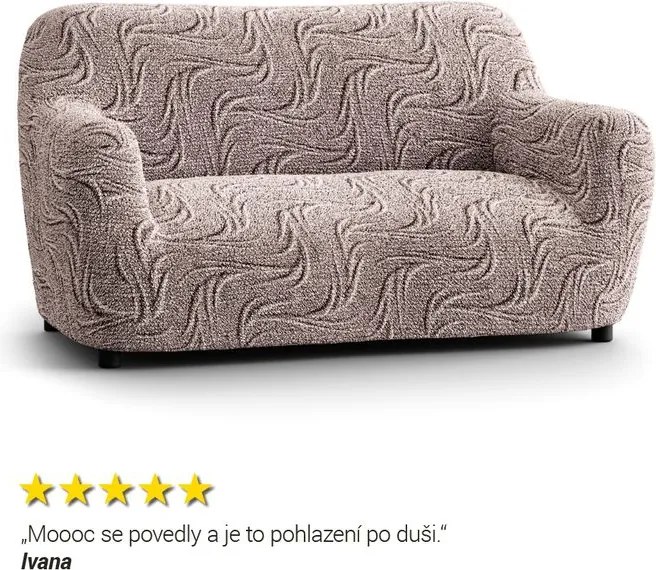 Bielastické poťahy BRILLANTE hnedé trojkreslo (š. 170 - 220 cm)