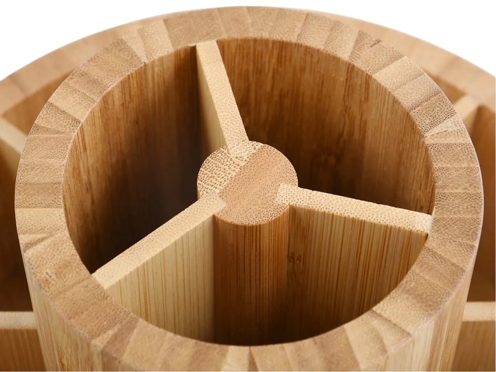 MSV Bambusový otočný organizér na kozmetiku Isalys 20 x 15,3 cm