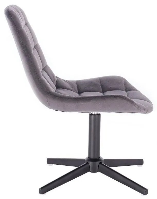 LuxuryForm DESIGN Stolička PARIS VELUR na čiernom kríži - sivá