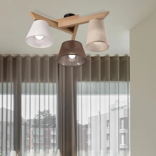 Brilagi - LED  Prisadený luster ANTHONY 3xE14/40W/230V dub