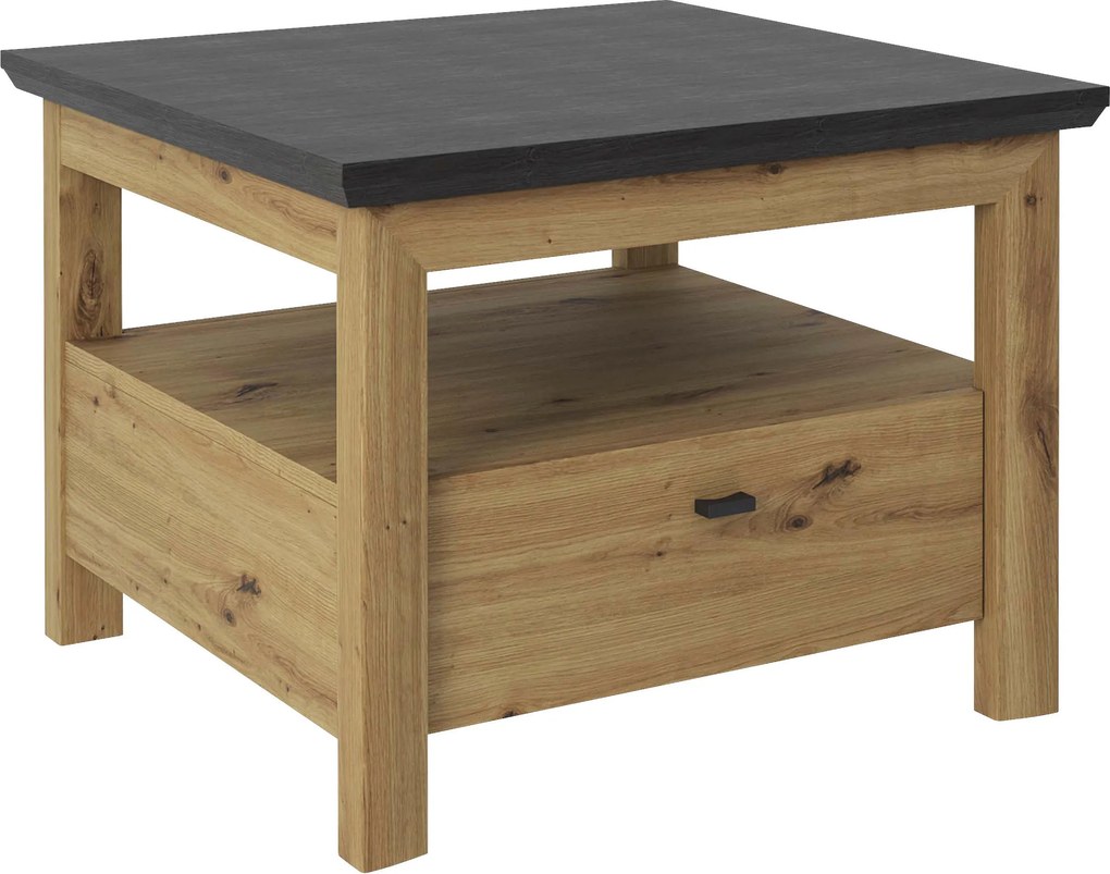 XXXLutz PRÍRUČNÝ STOLÍK, tmavosivá, dub artisan Hom`in - Stolíky do obývačky - 000003002915