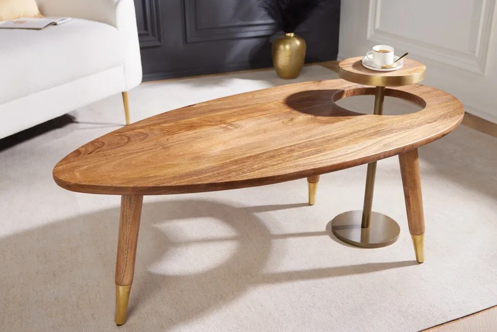 Dizajnový konferenčný stolík z masívu Gatsby Mango 110cm
