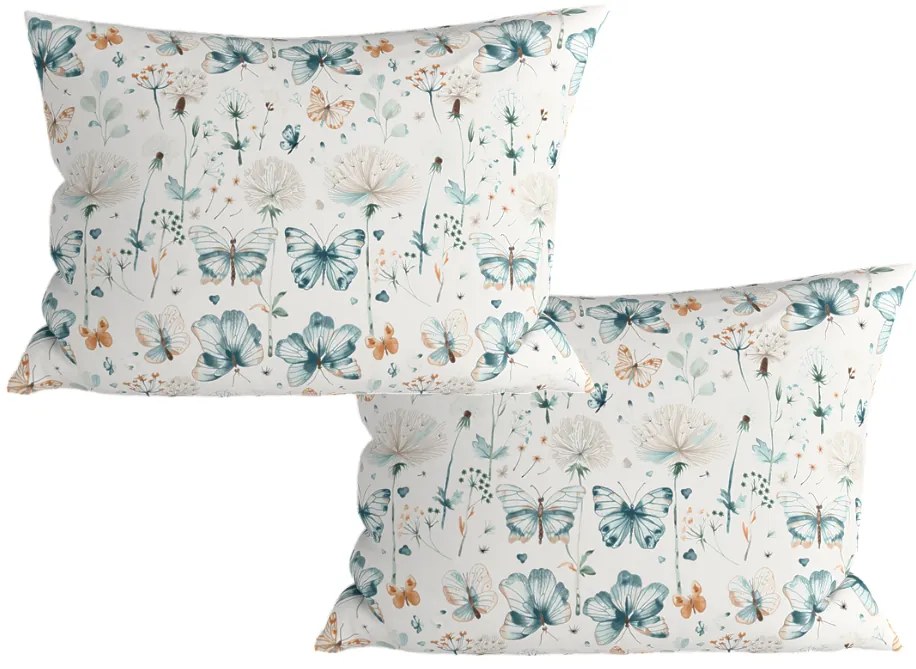 Súprava 2 ks dekoračných obliečok na vankúš ELIVINE 40x60 cm, biela